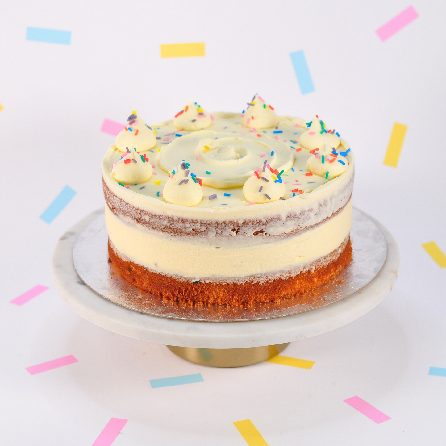 Sprinkle Vanilla Layer Cake