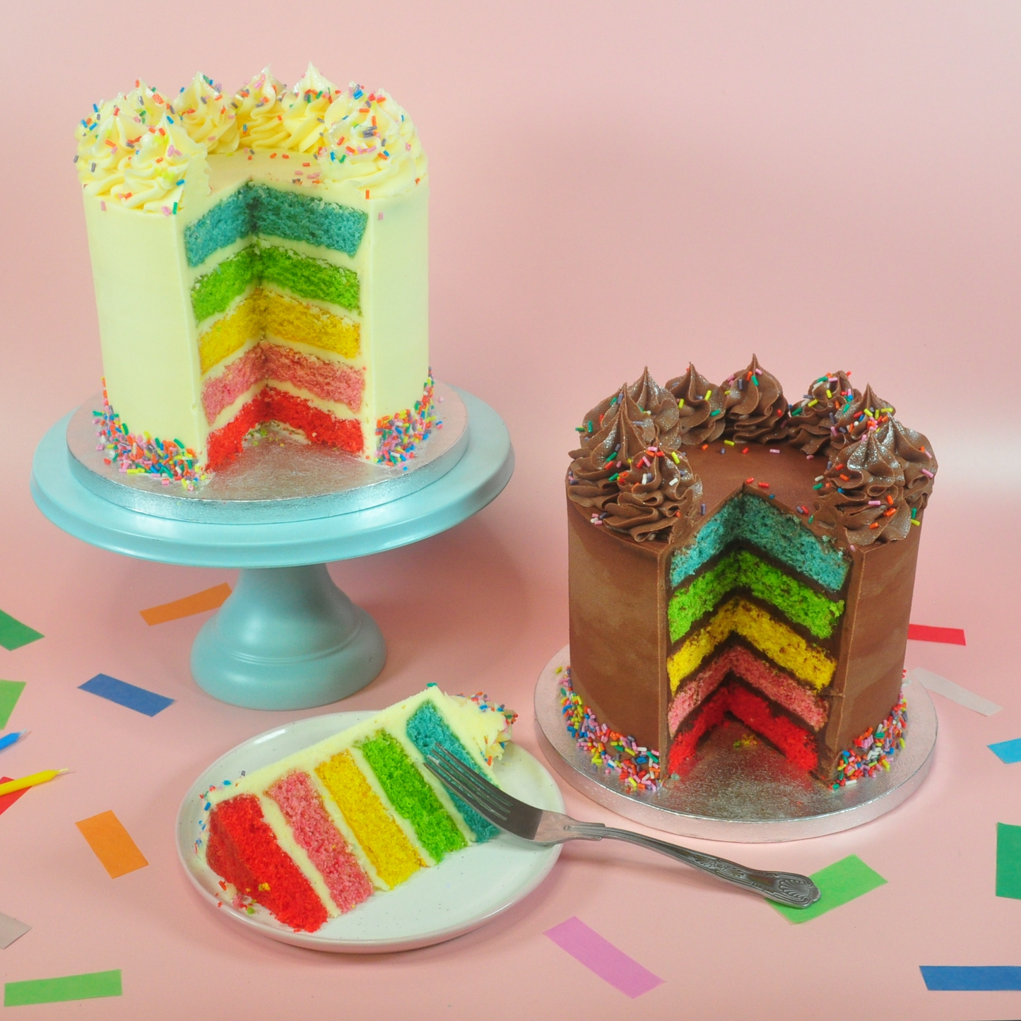 The Rainbow Vanilla Cake