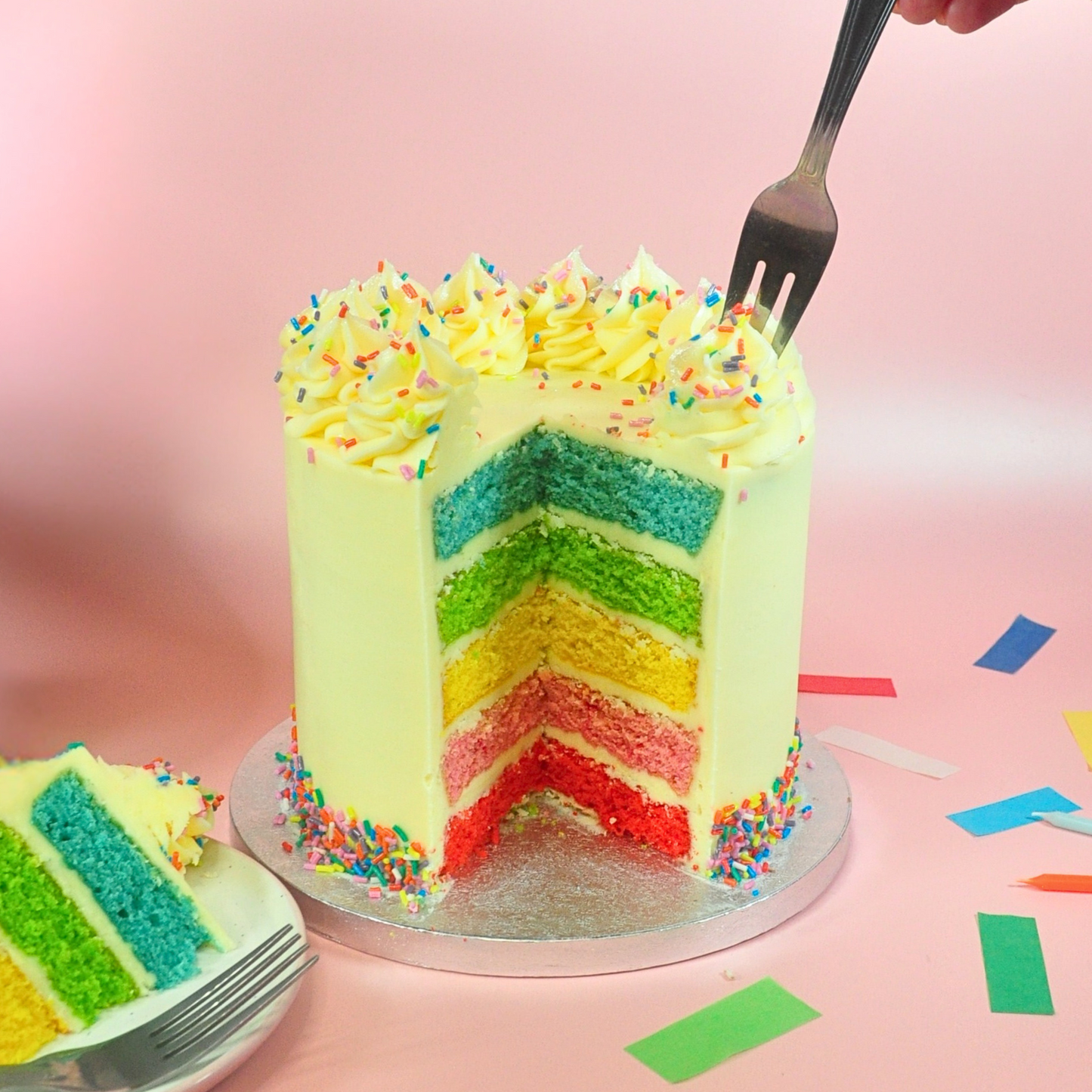 The Rainbow Vanilla Cake
