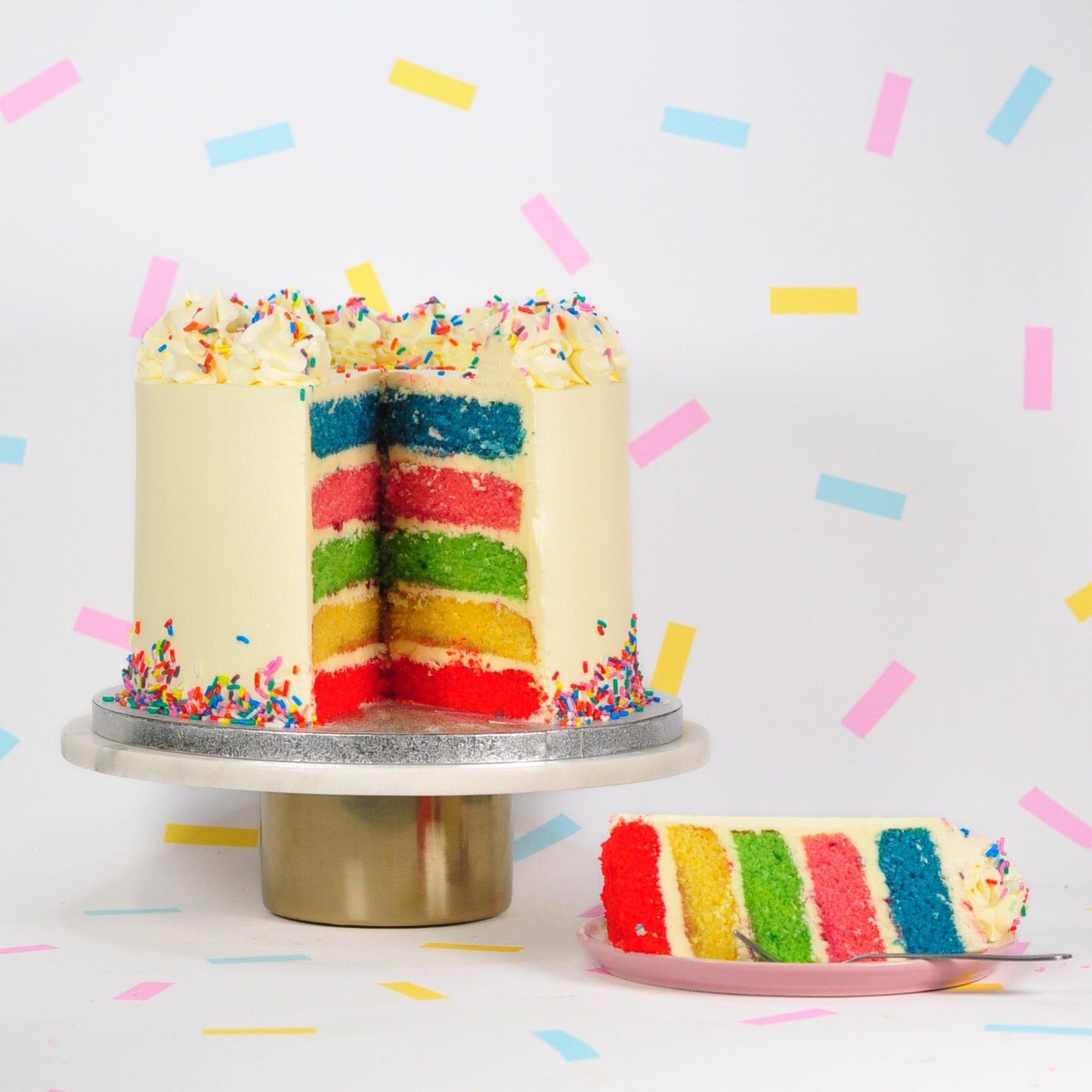 The Rainbow Vanilla Cake