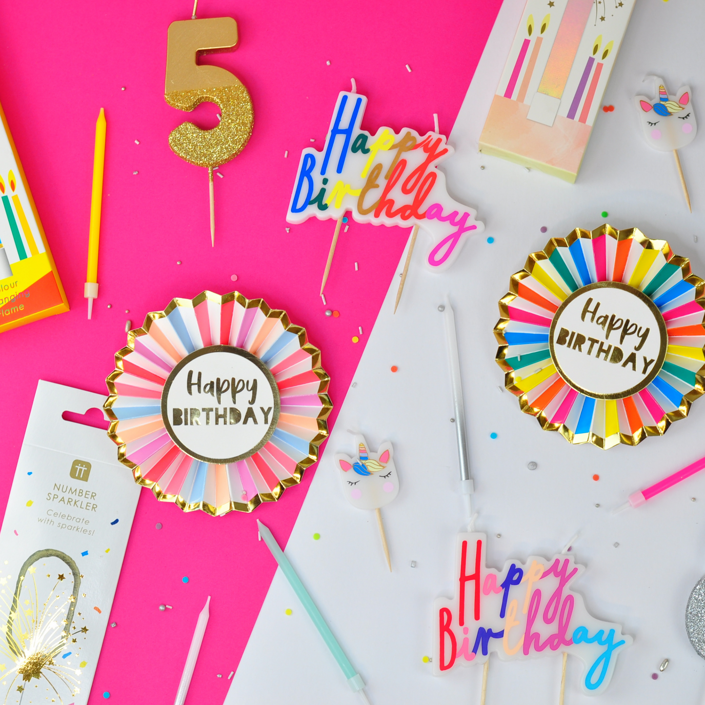 Pastel Rainbow Birthday Rosette