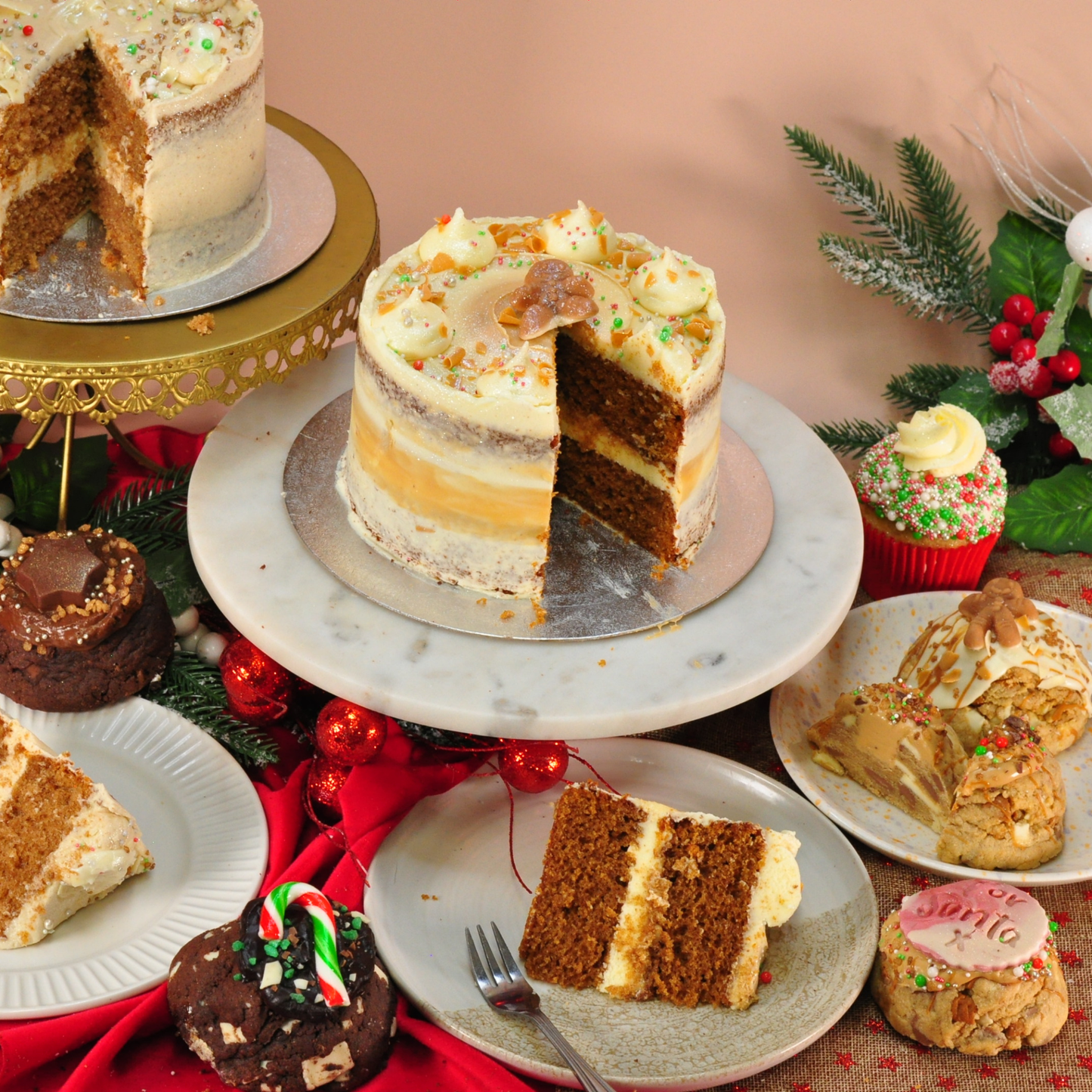 Gingerbread & White Chocolate Layer Cake