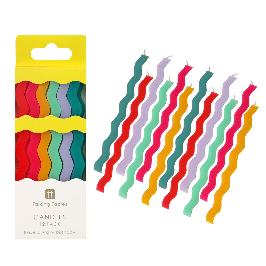 Wavy Rainbow Candles