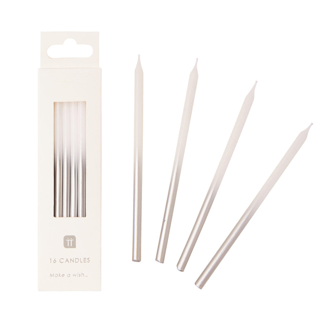 Tall Silver Ombre Candles
