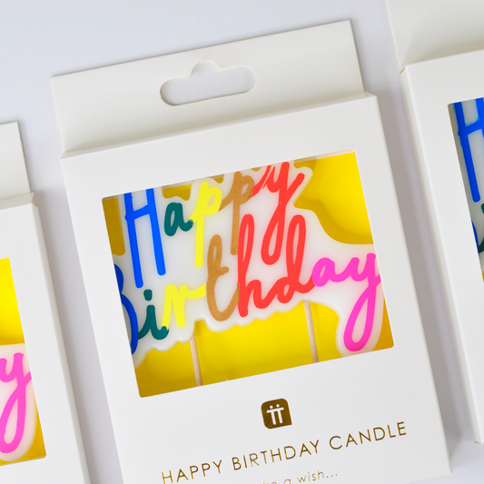 Bright Rainbow Birthday Candle