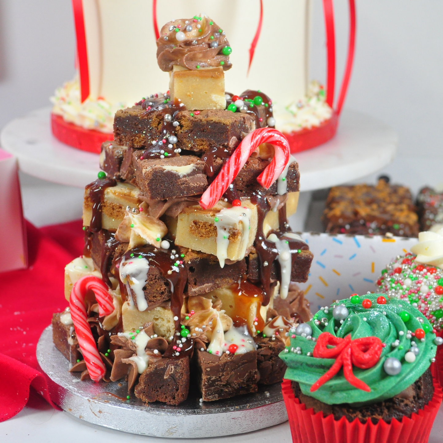 Festive Mini Brownie & Blondie Stack