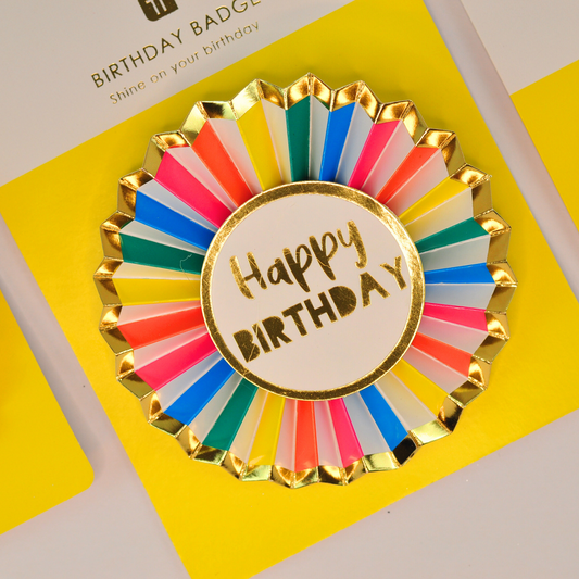 Bright Rainbow Birthday Rosette