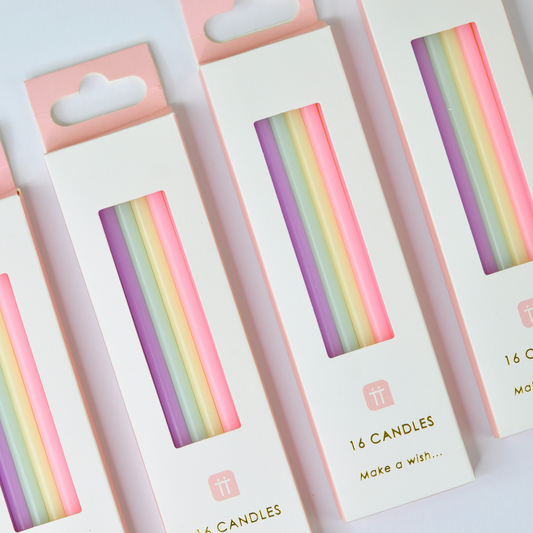 Tall Pastel Rainbow Candles