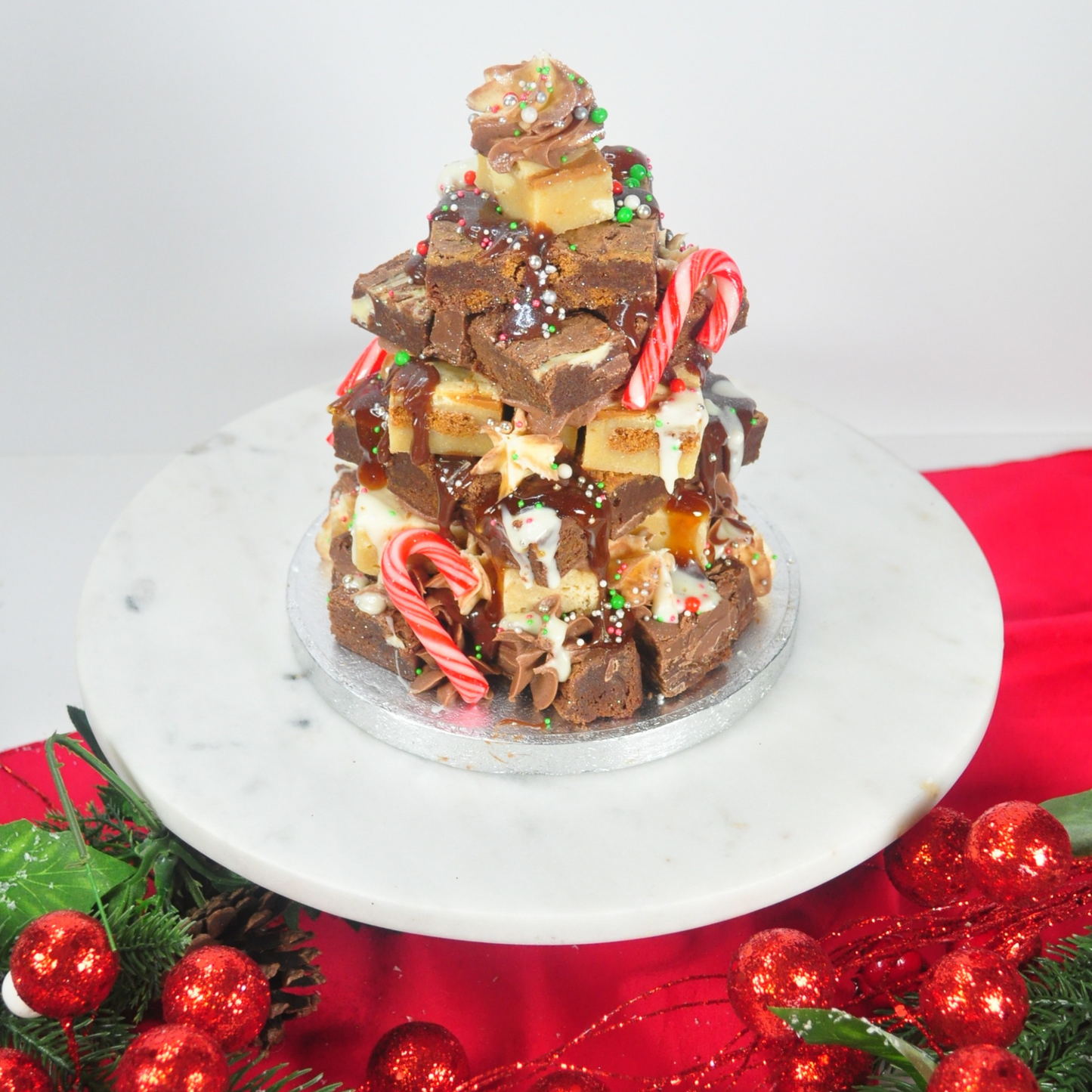 Festive Mini Brownie & Blondie Stack