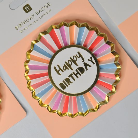 Pastel Rainbow Birthday Rosette