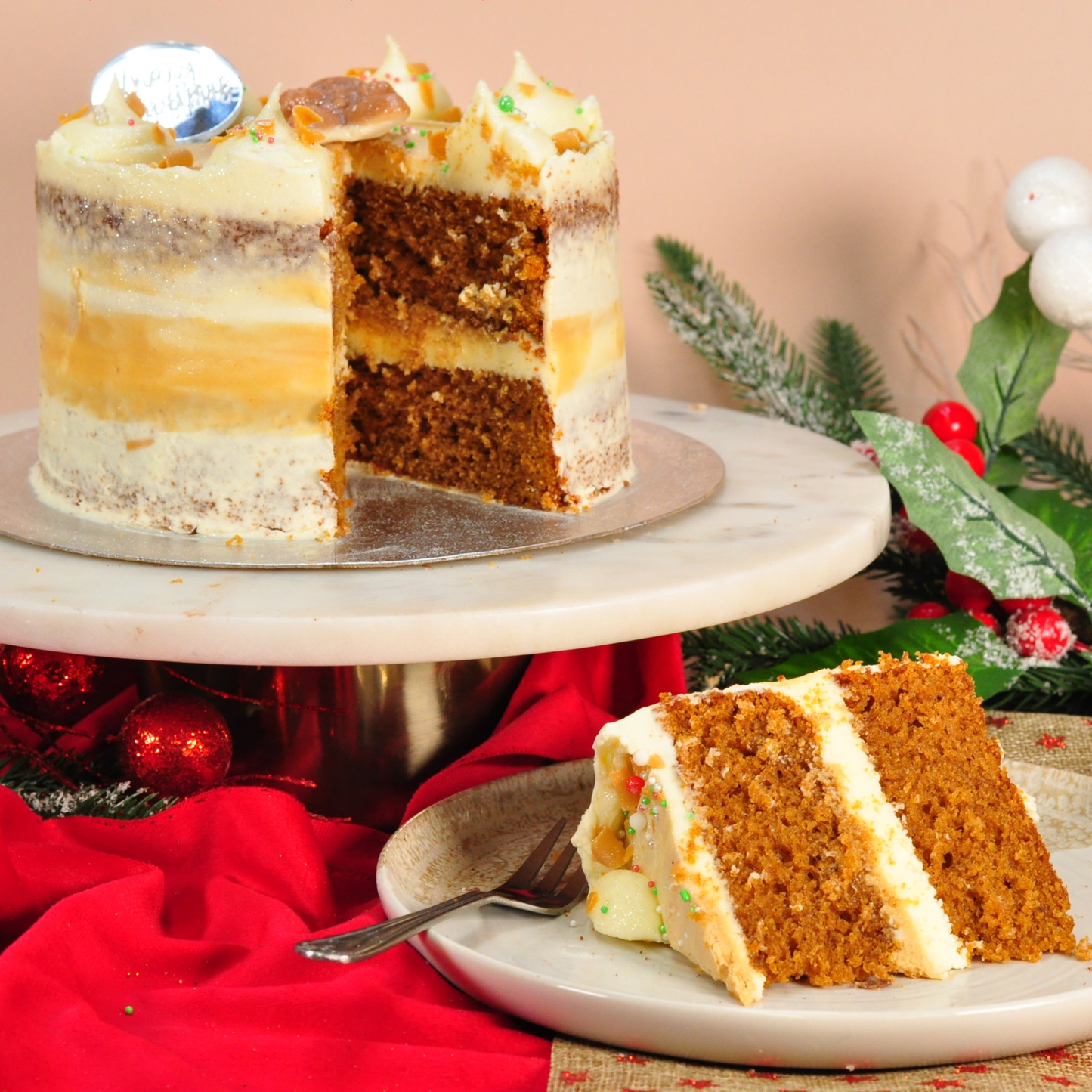 Gingerbread & White Chocolate Layer Cake