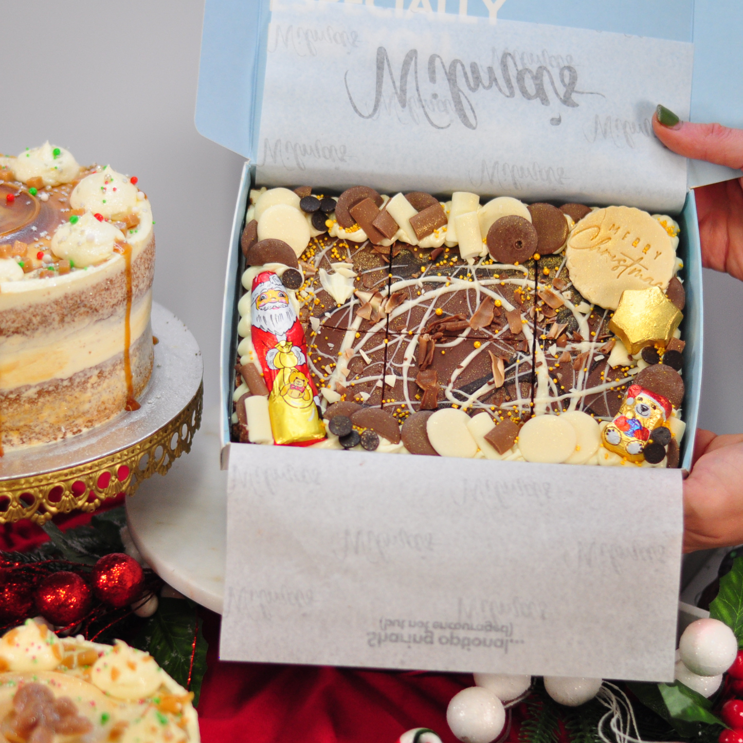 Christmas Brownie Slab