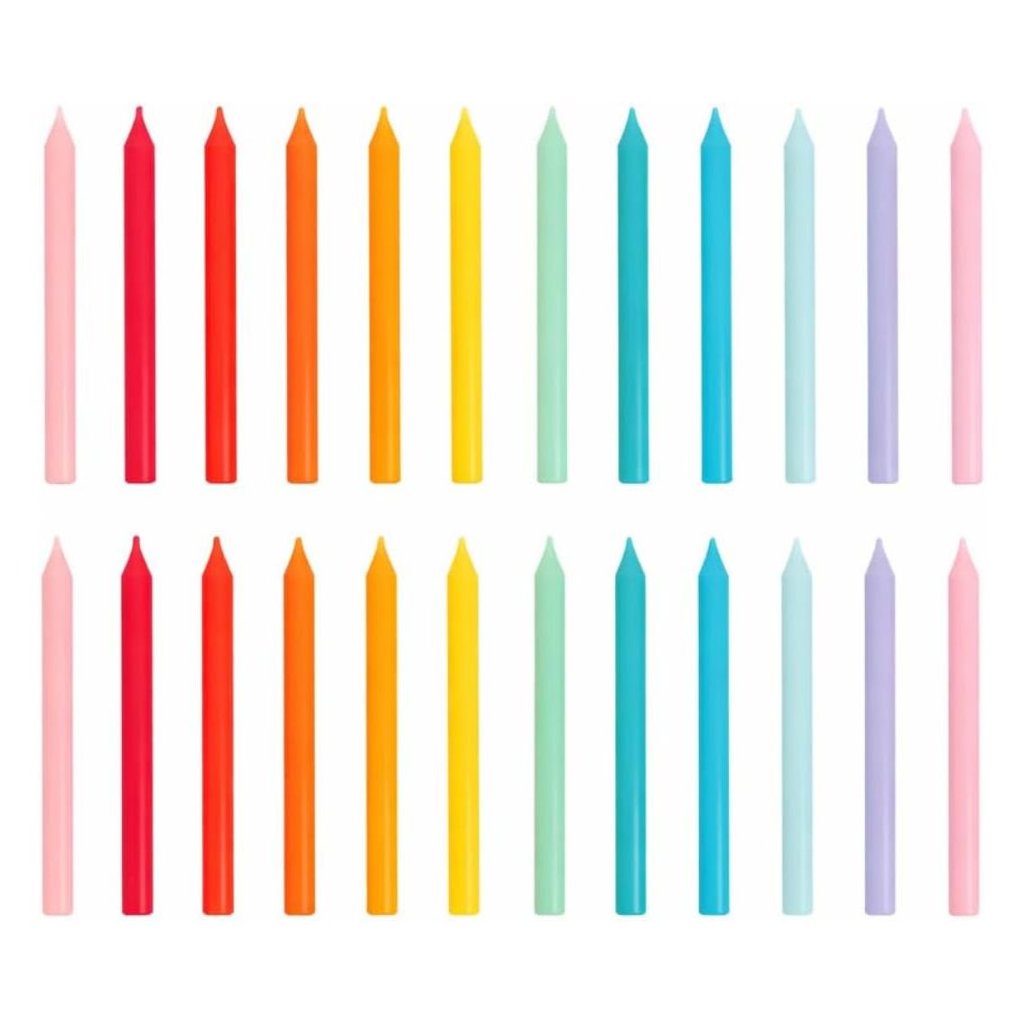 Rainbow Candles - 24 Pack