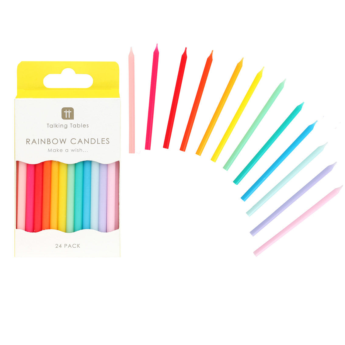 Rainbow Candles - 24 Pack