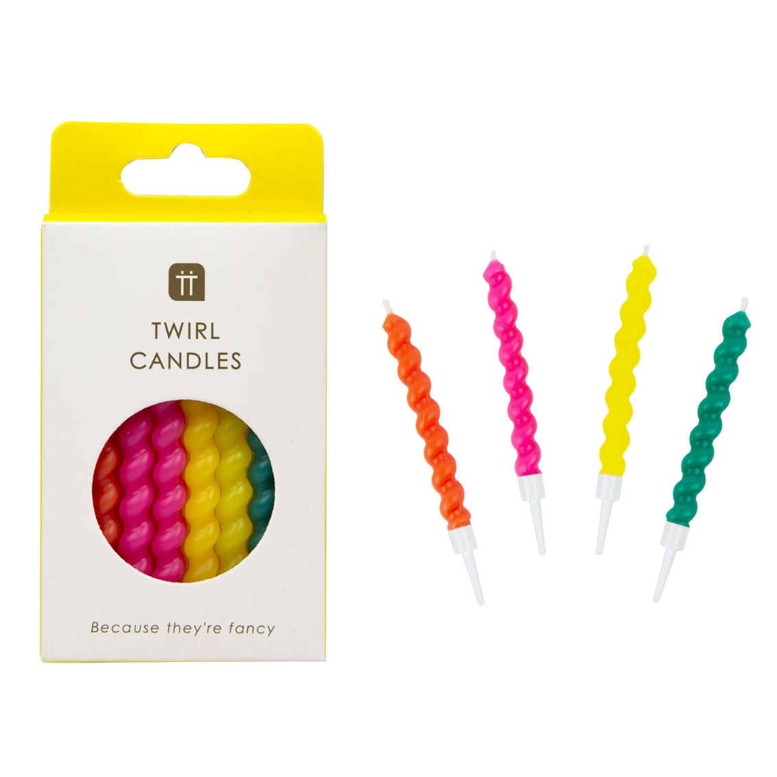 Bright Rainbow Twirl Birthday Candles