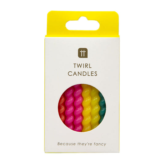 Bright Rainbow Twirl Birthday Candles