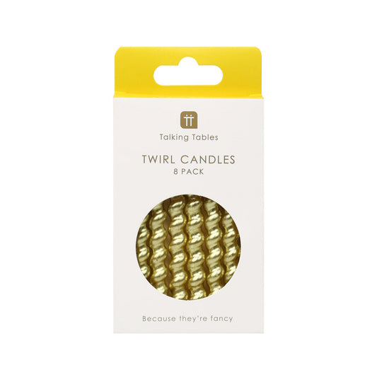 Gold Twirl Birthday Candles
